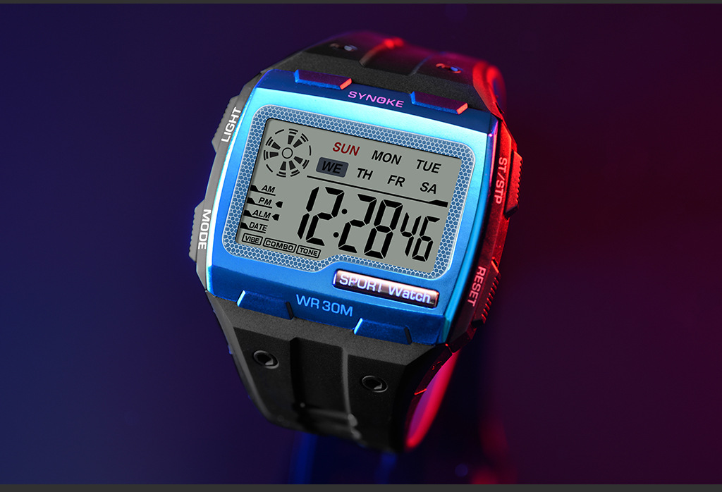 The factory goods dial is a square large screen display sports electronic watch and a multi-functional outdoor sports watch pic 18