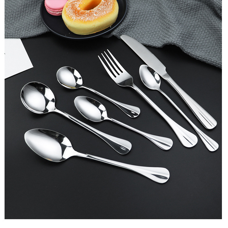 不锈钢状元牛排刀叉西餐具酒店沙拉公用勺冰勺甜品雪糕咖啡勺圆匙详情10