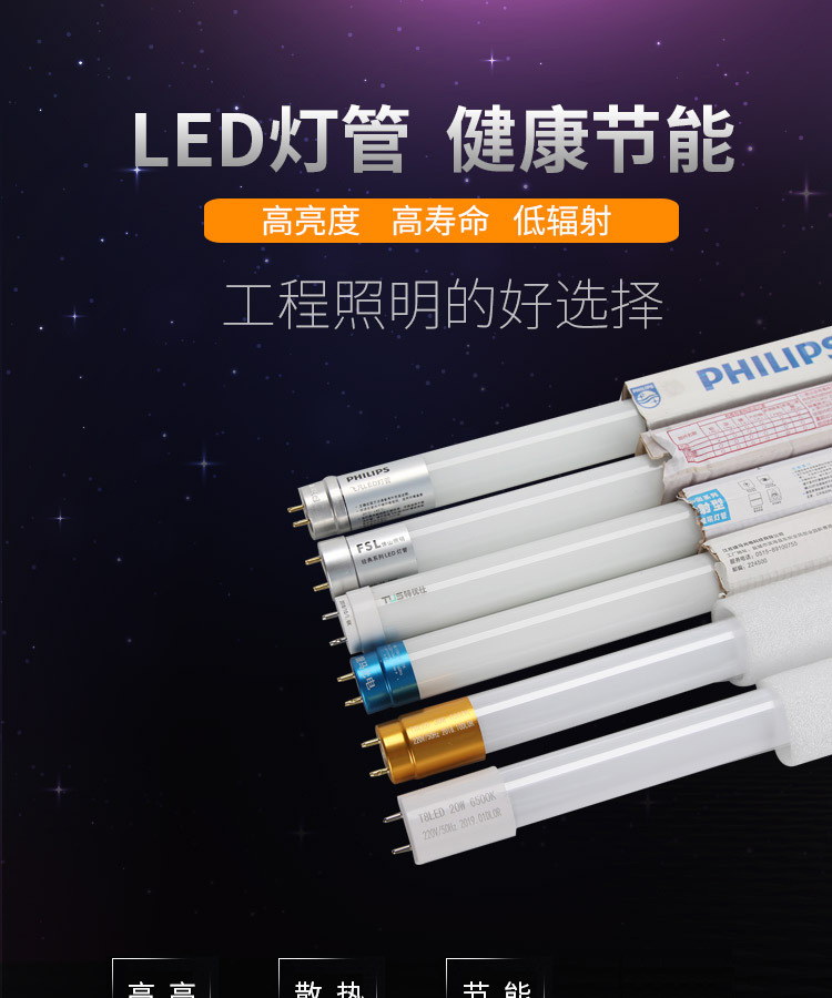 【LED Tubes 】 Wholesale of high-brightness and energy-saving LED tubes from the manufacturer, 1.3-meter 16W multi-brand led tubes pic 2