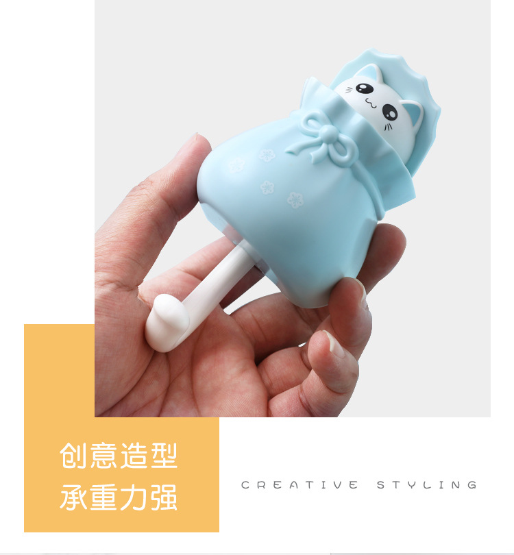 爱优汇无痕挂钩强力粘钩免打孔门后挂衣钩墙壁卡通可爱钥匙钩子详情5