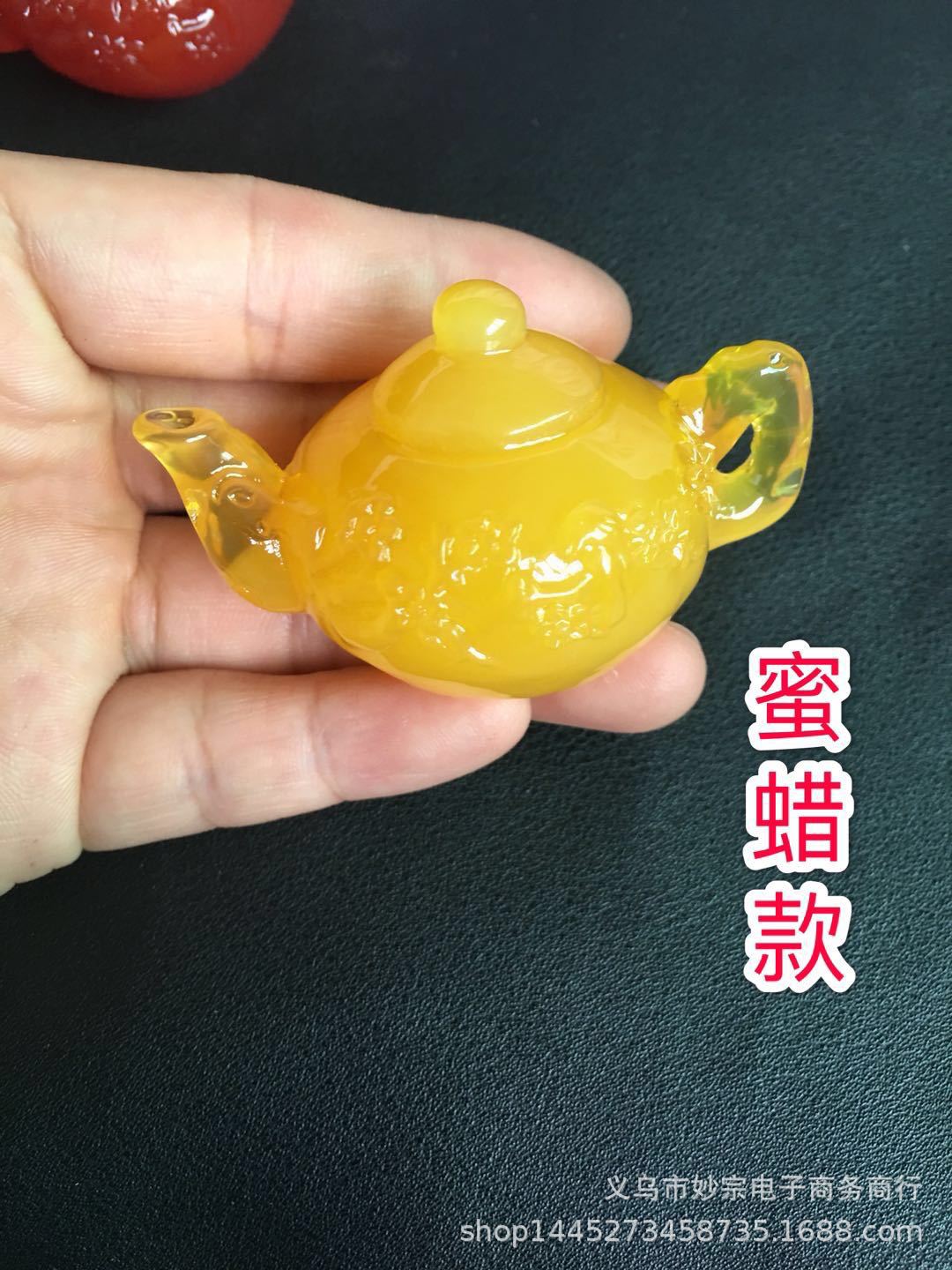 琥珀蜜蜡麻将把玩件蓝珀血珀把把壶手把件老蜜蜡把把糊白蜜金珀批详情5