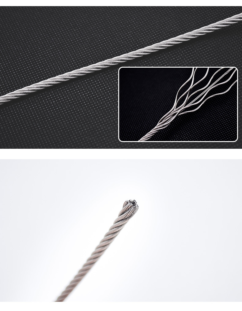 304 316不锈钢钢丝绳升降晾衣架起重户外绳细软钢丝绳详情6