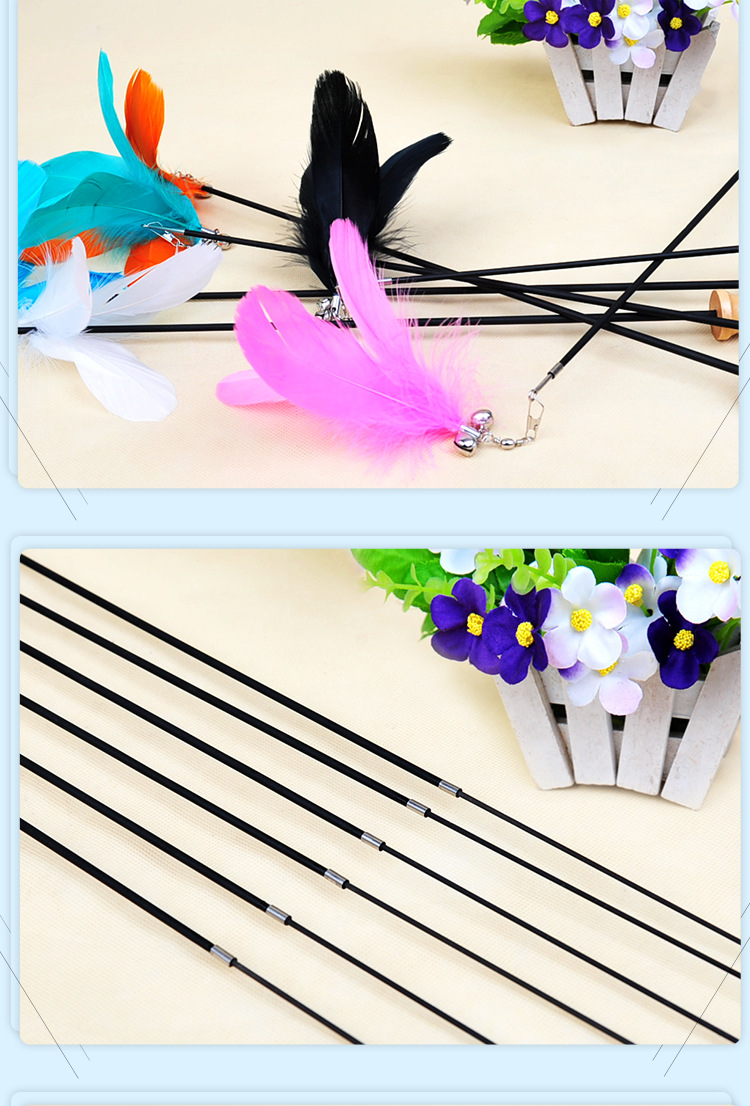 Factory wholesale of cat toys, extendable solid wood cat toys, bells, feathers and interactive cat products in stock pic 7
