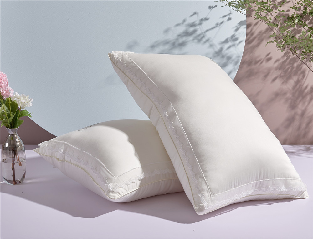 Hotel Silk Smooth 60-piece Silk pillow Tencel Cotton Sisi Princess Milk Pillow Fiber Pillow Comfortable Lace Edge pillow core pic 7