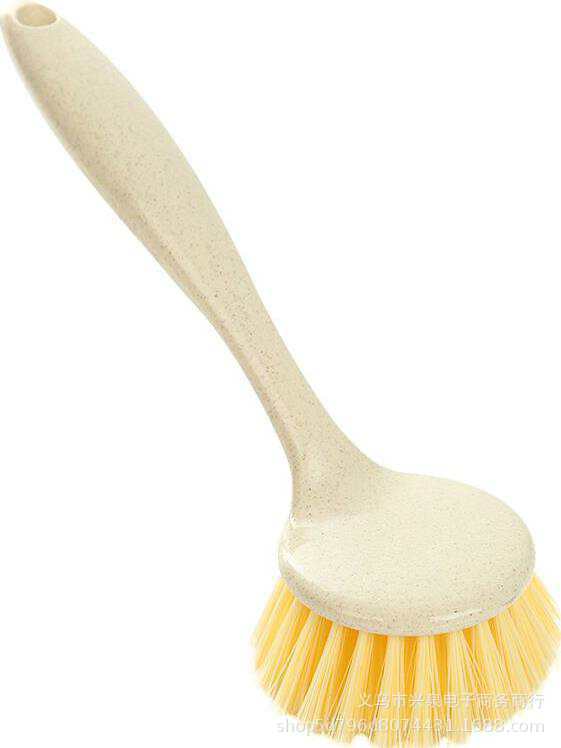 【 Zone 2-10 】 Yellow-handled pot brush 500 per box, hanging pot brush, wheat orange stem pot brush, multi-purpose cleaning brush, pot and bowl brush, kitchen countertop cleaning brush pic 7