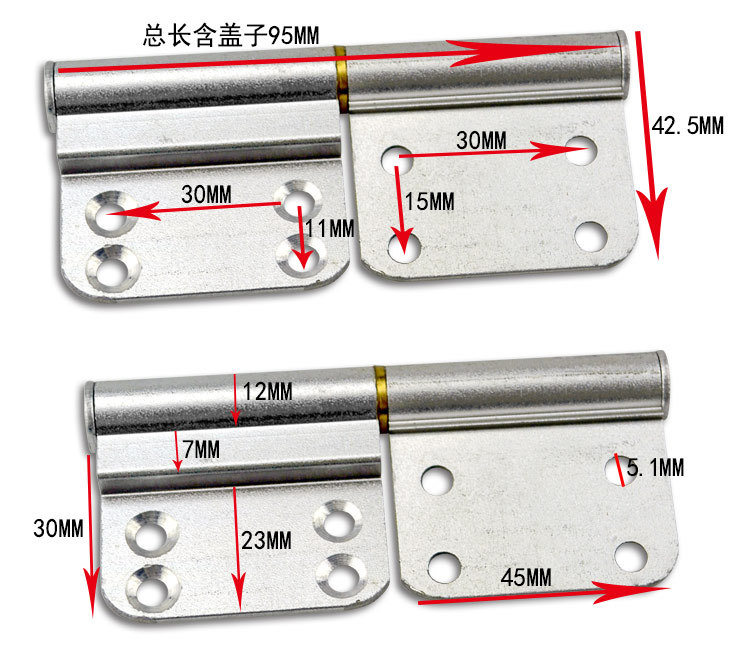 Bathroom door hinges, bathroom door, toilet aluminum hinges, old-fashioned non-flushing detachable hinges, aluminum alloy hinges pic 16