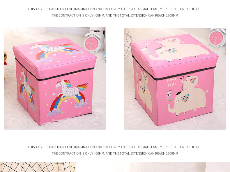Cross-border bestseller creative storage stool, cartoon shoe-changing stool, laminated waterproof underwear, fabric home goods storage box pic 19
