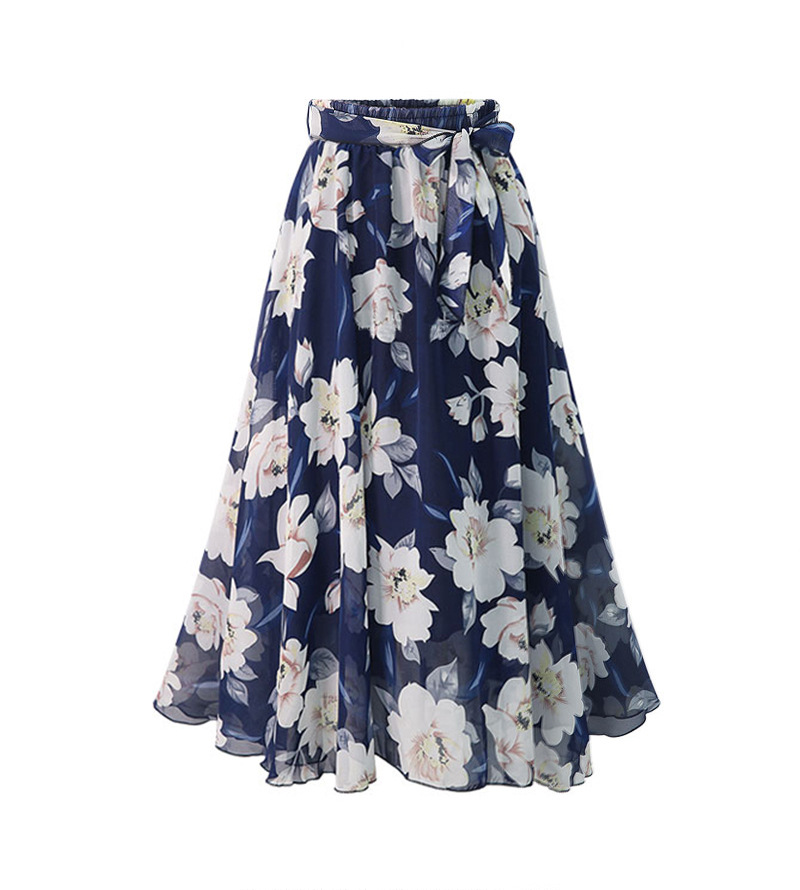 2025 Summer European and American floral large skirt, chiffon skirt, A-line skirt, versatile and fashionable dress JR2221 pic 19