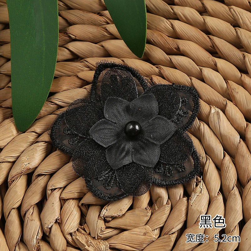 New multi-color beaded organza flower three-layer organza lace accessory clothing accessories factory direct sales pic 8