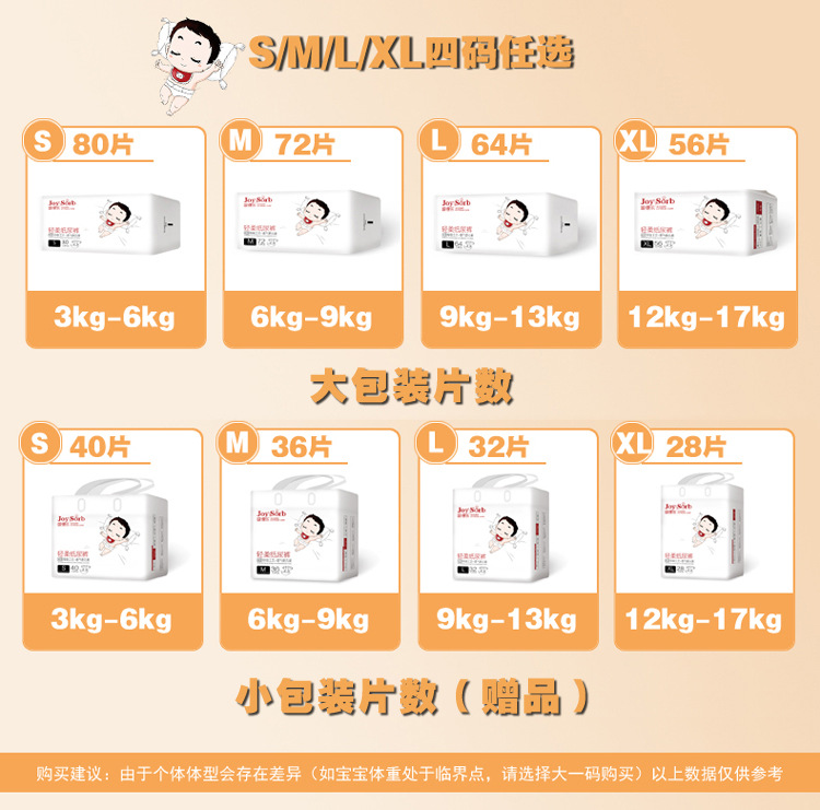 吸得乐轻柔透气婴儿尿不湿SMLXL柔薄干爽宝宝纸尿裤非拉拉裤详情3