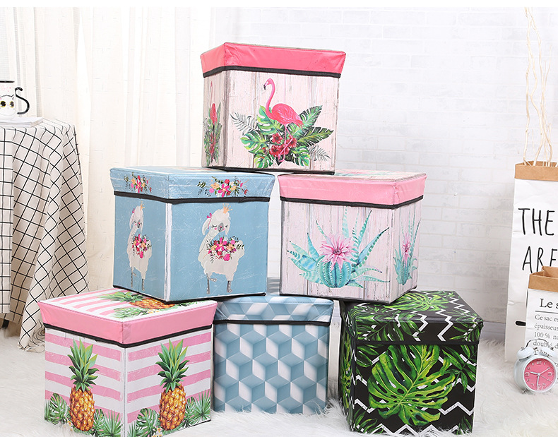 New fashionable large-capacity storage stools that can seat people, non-woven fabric storage stools, and various styles of storage boxes are available for wholesale from the manufacturer pic 18