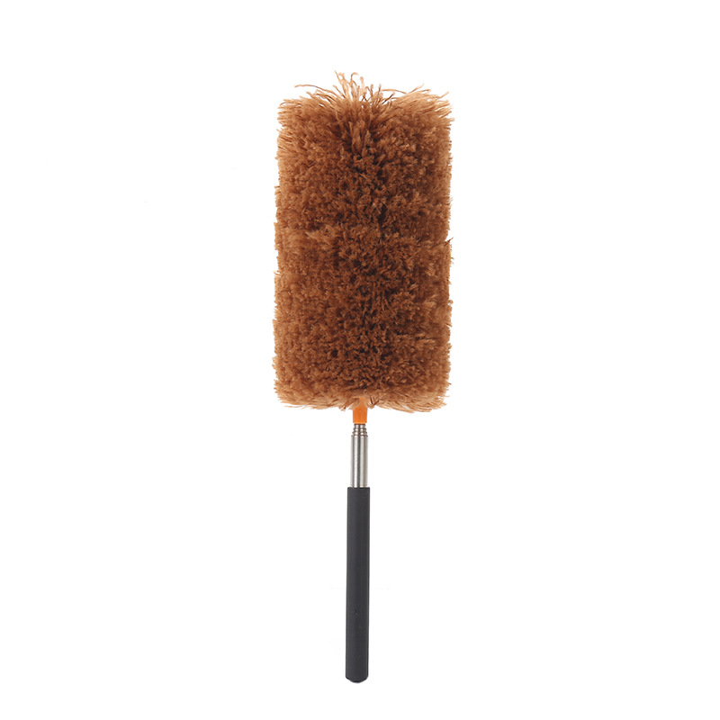 Cross-border 5-section telescopic rod fiber wool duster, household dust removal and dusting duster, non-feather duster, non-shedding, wholesale pic 7