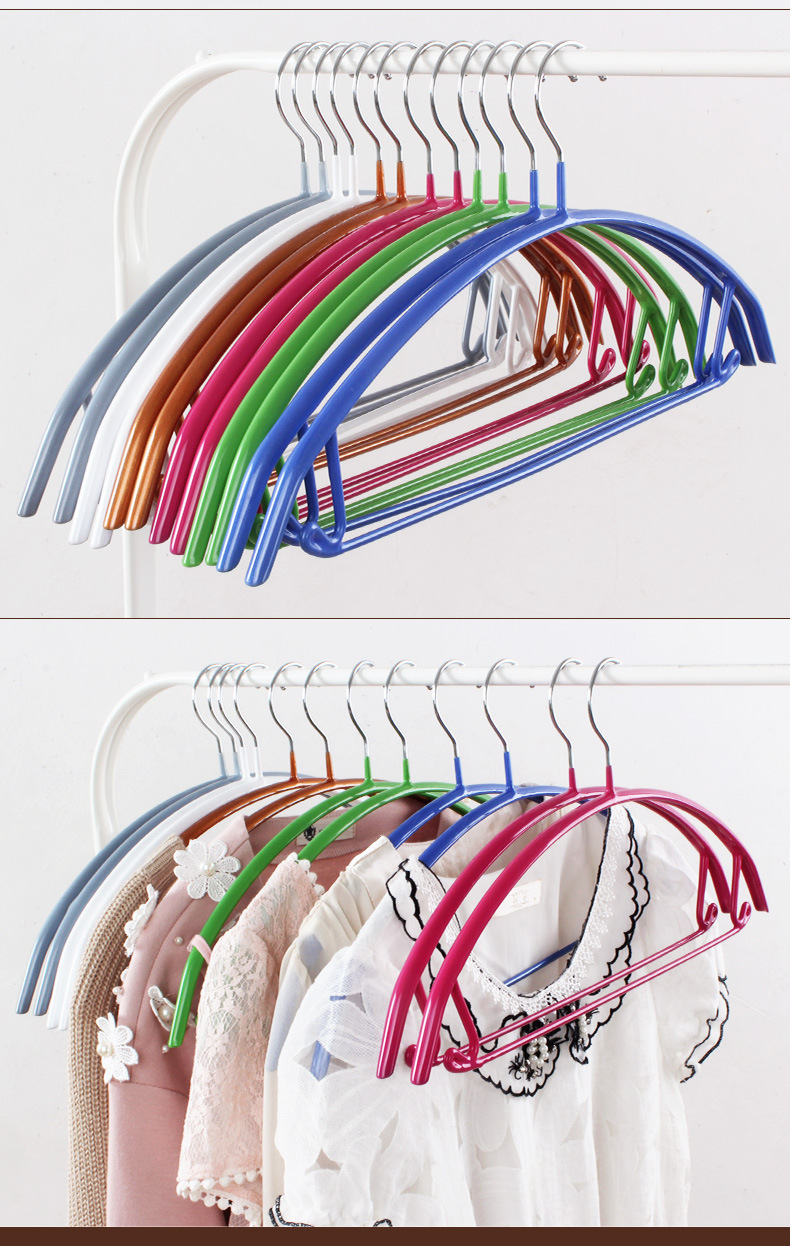 家用浸塑半圆衣架带挂钩金属防滑成人衣服架子无痕晾晒内衣服装店详情19