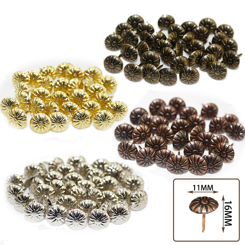 11*16MM thickened chrysanthemum bubble nail sofa box cabinet antique bronze iron nail chrysanthemum bubble nail hardware round head soft pic 3
