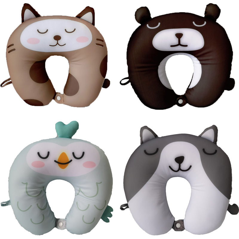 Customized U-shaped pillow with EPS printed and gold-embossed LOGO neck support pillow, side sleep travel breathable back support pillow pic 17
