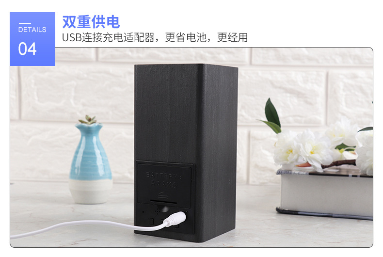 Cross-border bestseller wooden pen holder alarm clock, Amazon hot selling LED clock gift electronic clock, can silk-screen print logo pic 10