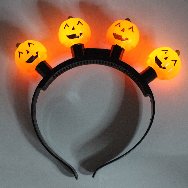 厂家批发直销万圣节四灯南瓜头扣 欧美节日发光头箍 派对道具详情7