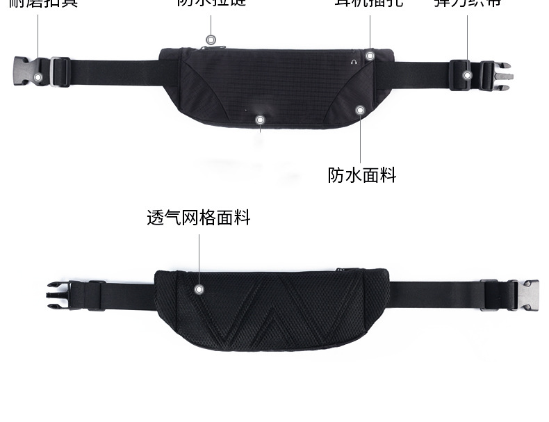 Factory wholesale best-selling outdoor sports running waist bags, ultra-light and large-capacity close-fitting mountaineering function mobile phone waist bags pic 9