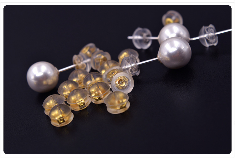 925 silver ear buckles, anti-slip ear studs, anti-drop, super tight back plug, DIY earrings, gold and silicone ear plugs, pure wholesale pic 9