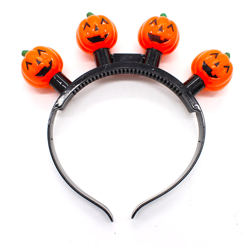 厂家批发直销万圣节四灯南瓜头扣 欧美节日发光头箍 派对道具详情2