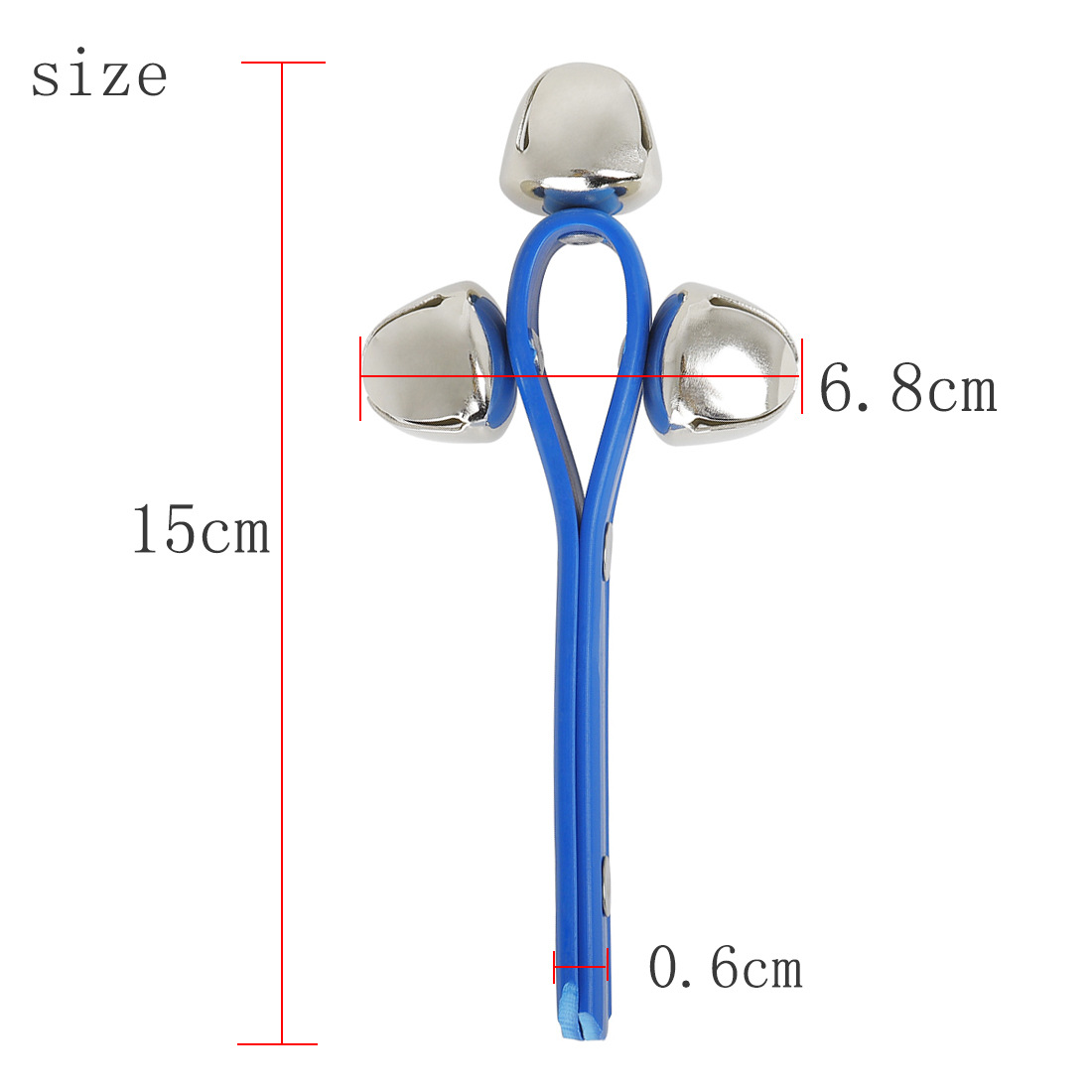 Orff percussion instruments, three-bell leather rattle, three-bell hand rattle, early education and educational toys for kindergarten children, rattle pic 2