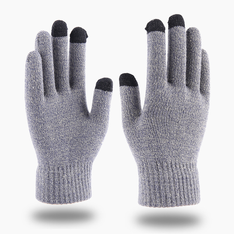 Love Warmth offers wholesale of new knitted gloves for outdoor use in autumn and winter, including thickened touch screen gloves with separate fingers made of wool for warmth pic 13