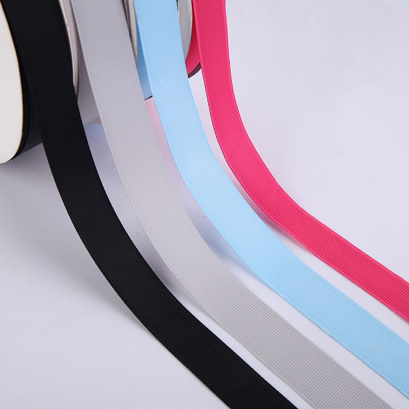 厂家批发现货螺纹丝带服装织带涤纶罗纹带头饰彩带可定颜色详情2