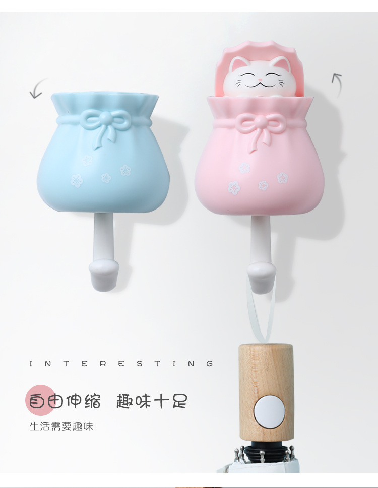 爱优汇无痕挂钩强力粘钩免打孔门后挂衣钩墙壁卡通可爱钥匙钩子详情9