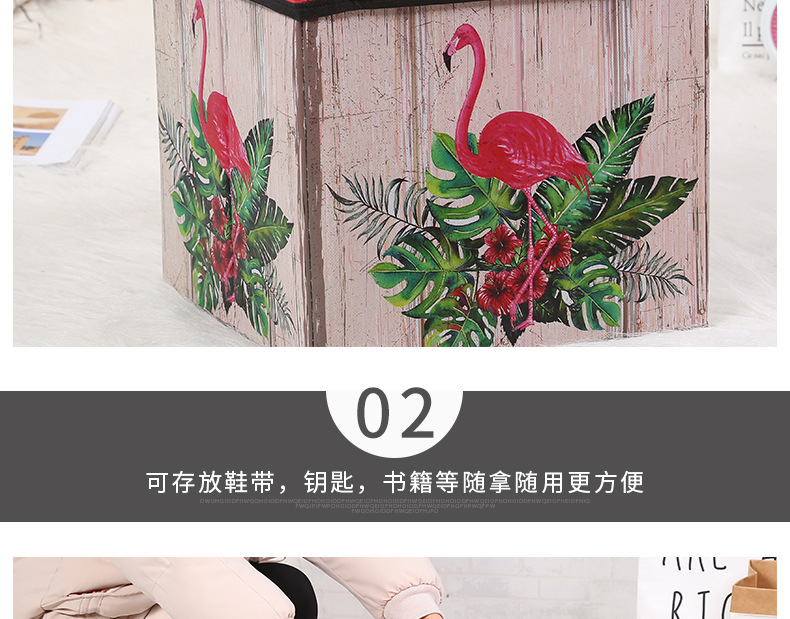 New fashionable large-capacity storage stools that can seat people, non-woven fabric storage stools, and various styles of storage boxes are available for wholesale from the manufacturer pic 6