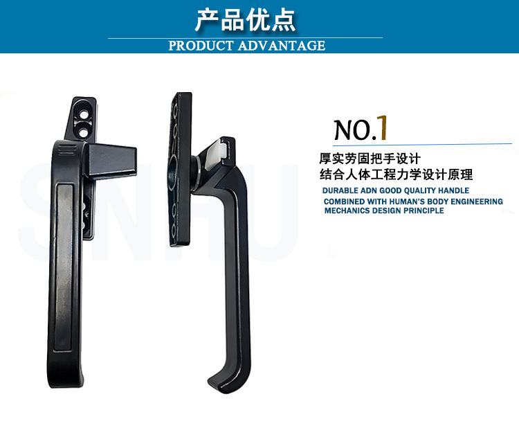 50 aluminum alloy window handle, flat-opening door and window single-point 7-shaped thickened handle, window pull, outward-sliding window lock, aluminum alloy pic 5