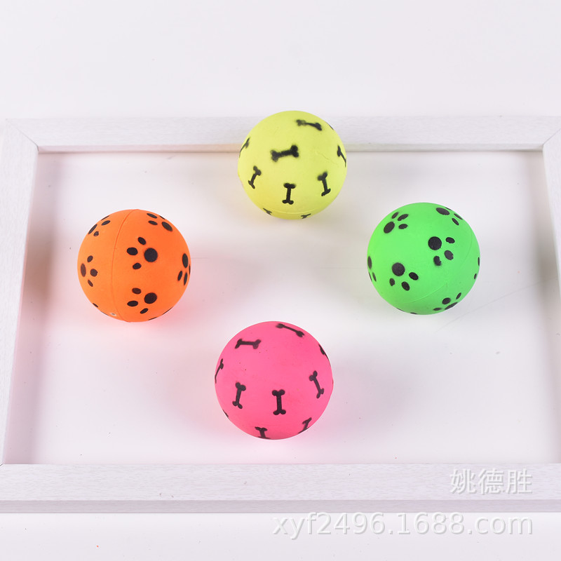 Factory direct sales 6.3cm rubber foam dog biting pet elastic children stress-relieving throwing toy balls pic 9