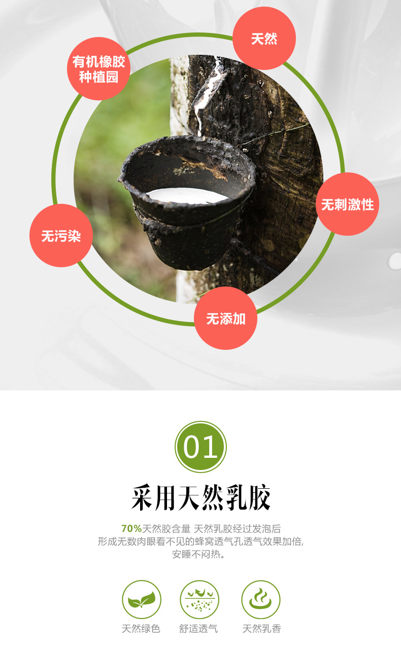 厂家直销泰国天然乳胶枕头高低按摩枕颈椎保健枕护颈枕芯批发代发详情2
