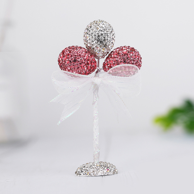 Cute, creative and personalized bright diamond confession balloons, center console decoration, soft clay diamond-encrusted cake DIY car interior ornaments pic 3