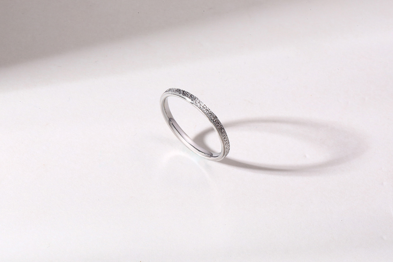 欧美跨境不锈钢饰品玫瑰金色2/4/6/8mm磨砂钛钢戒指男女小众厂家详情9