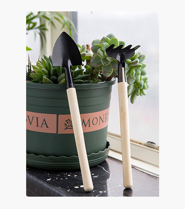 批发花园种花多肉园林种植工具套装小铁铲铁耙子园艺三件套一套起详情13