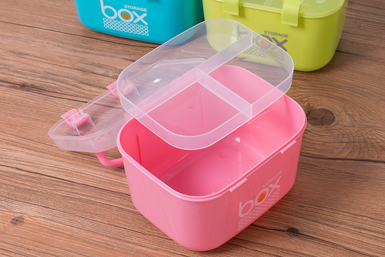 手提小号收纳箱化妆品首饰唇膏口红杂物分格整理收纳盒详情6