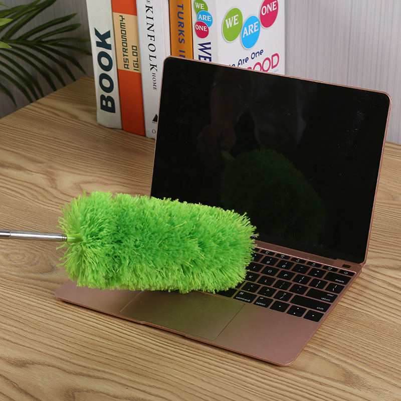 Cross-border 5-section telescopic rod fiber wool duster, household dust removal and dusting duster, non-feather duster, non-shedding, wholesale pic 14
