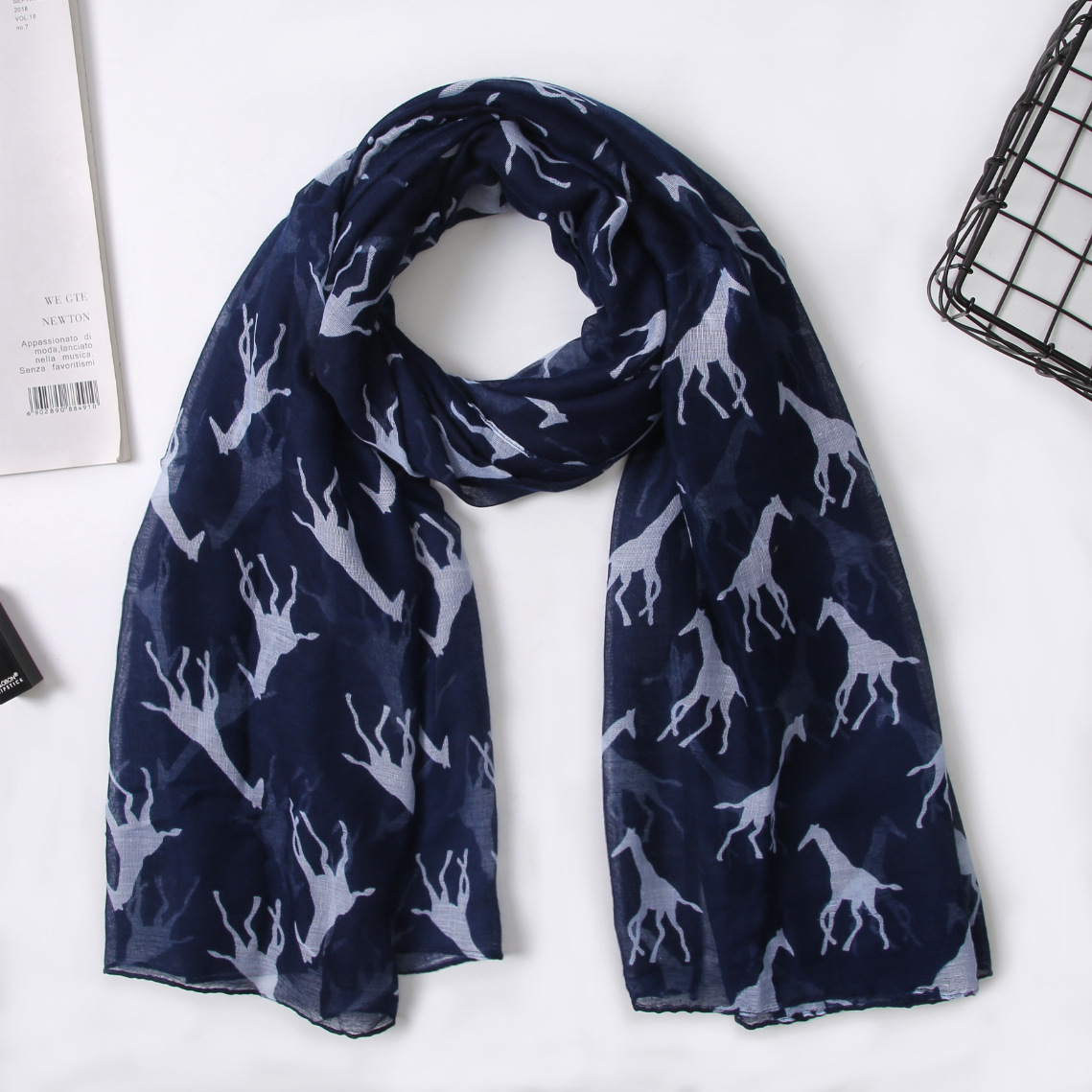 Hot-selling giraffe-printed Parisian gauze scarves, animal scarves wholesale, AliExpress, Amazon bestsellers wholesale pic 12