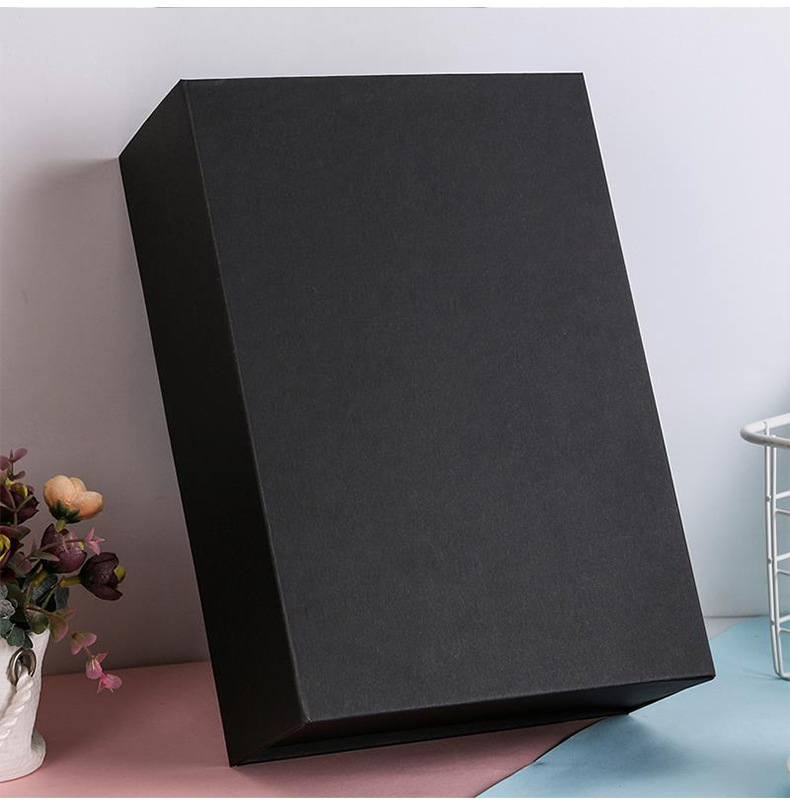 Wholesale of black folding one-piece flip cover packaging box, magnetic hard paper packaging box with top and bottom covers, gift box pic 10