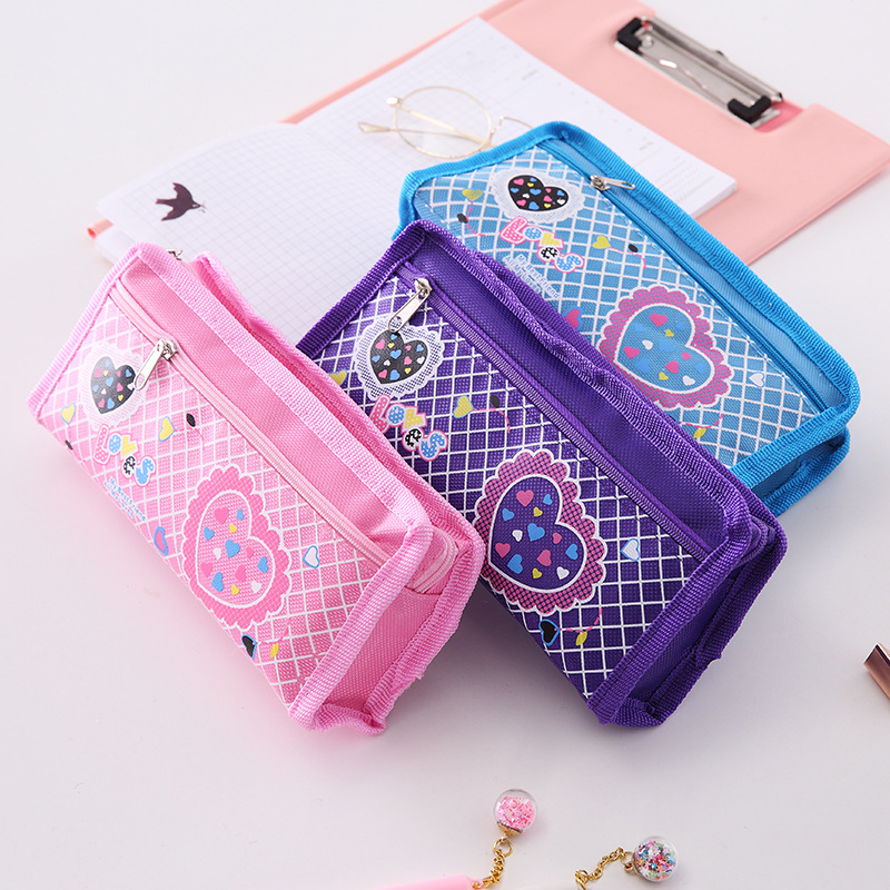 新款足球运动会防水牛津布双拉链特价笔袋  学生简约大容量铅笔盒详情8