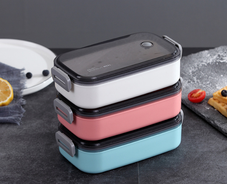 不锈钢单层密封饭盒便当盒分格 上班族学生日式分隔型女餐盒套装详情22