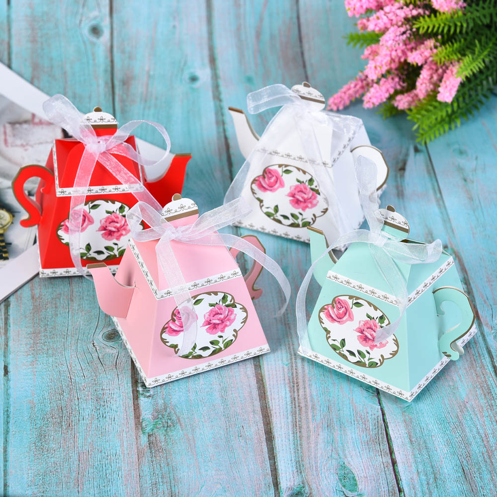 Creative European-style teapots, wedding candy boxes, spring candy boxes, gift boxes, wedding candy boxes, wedding candy packaging boxes wholesale pic 1