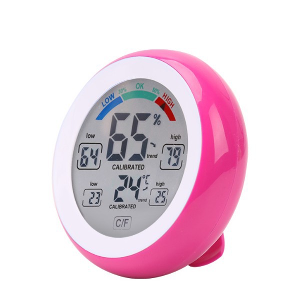New circular touch screen temperature and humidity meter with clock alarm, household thermometer, electronic temperature and humidity 3305F pic 4