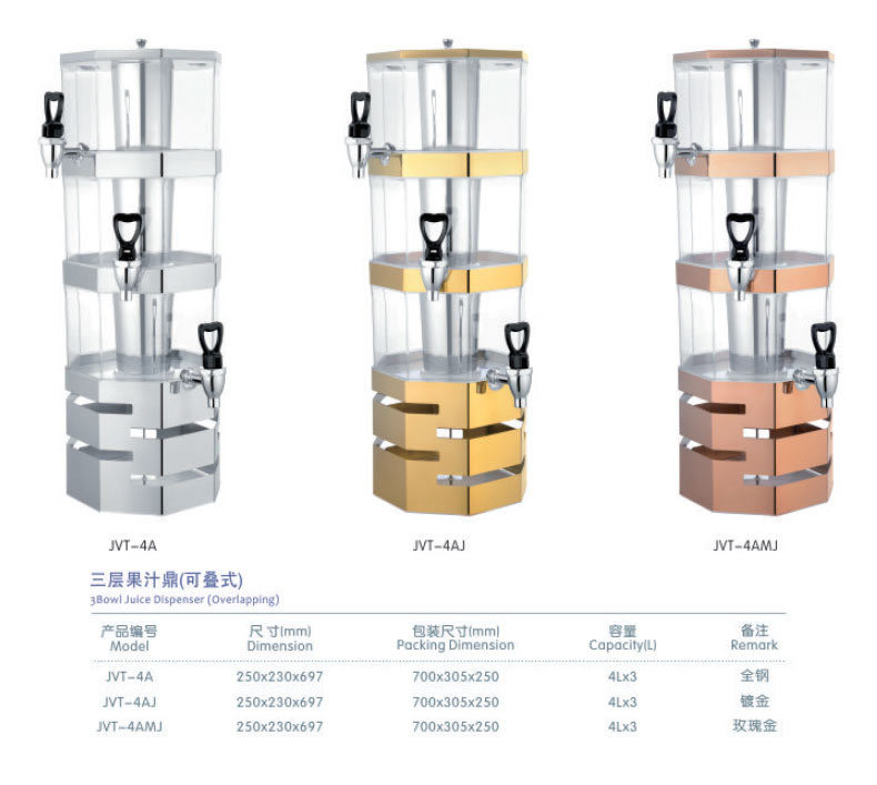 Multi-layer stainless steel juice bowl, stacked tower buffet, multi-layer juice machine, cold drink machine, beverage machine pic 14