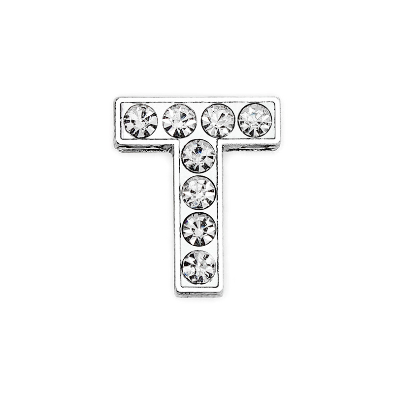 Alloy full diamond letter, water diamond letter jewelry diy personalized bracelet, key chain, thin band jewelry accessories pic 18