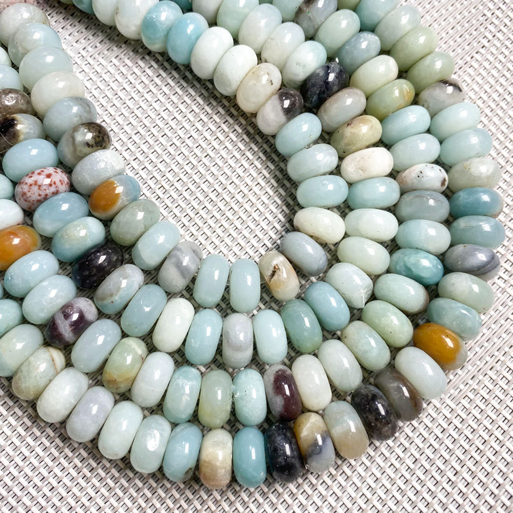 6*10mm天然石水晶算盘珠散珠DIY手链饰品定位珠隔片串珠半成品详情10