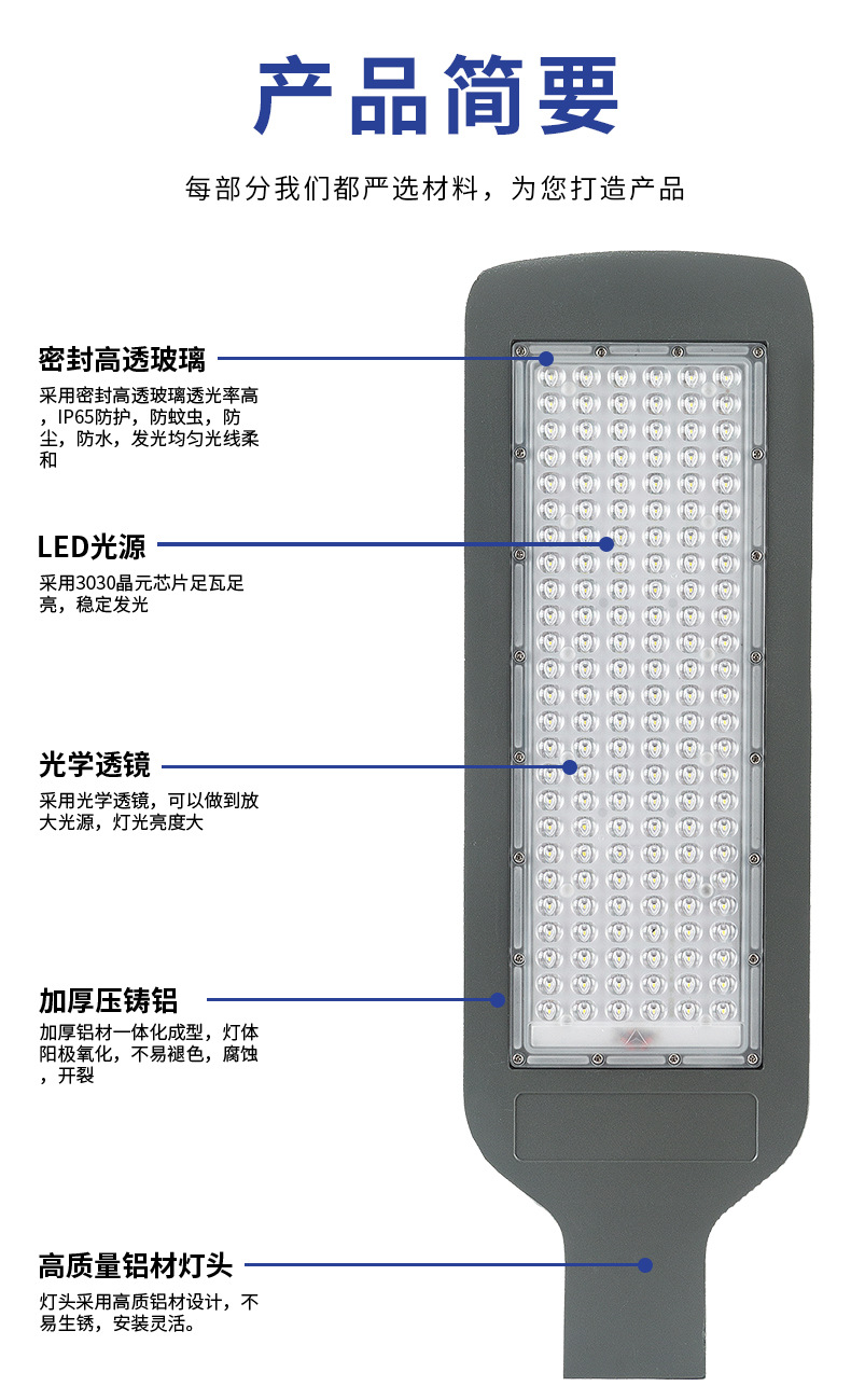 Modern LED road lighting outdoor high-lumen high-power rural street lamps outdoor lighting street lamp heads pic 7