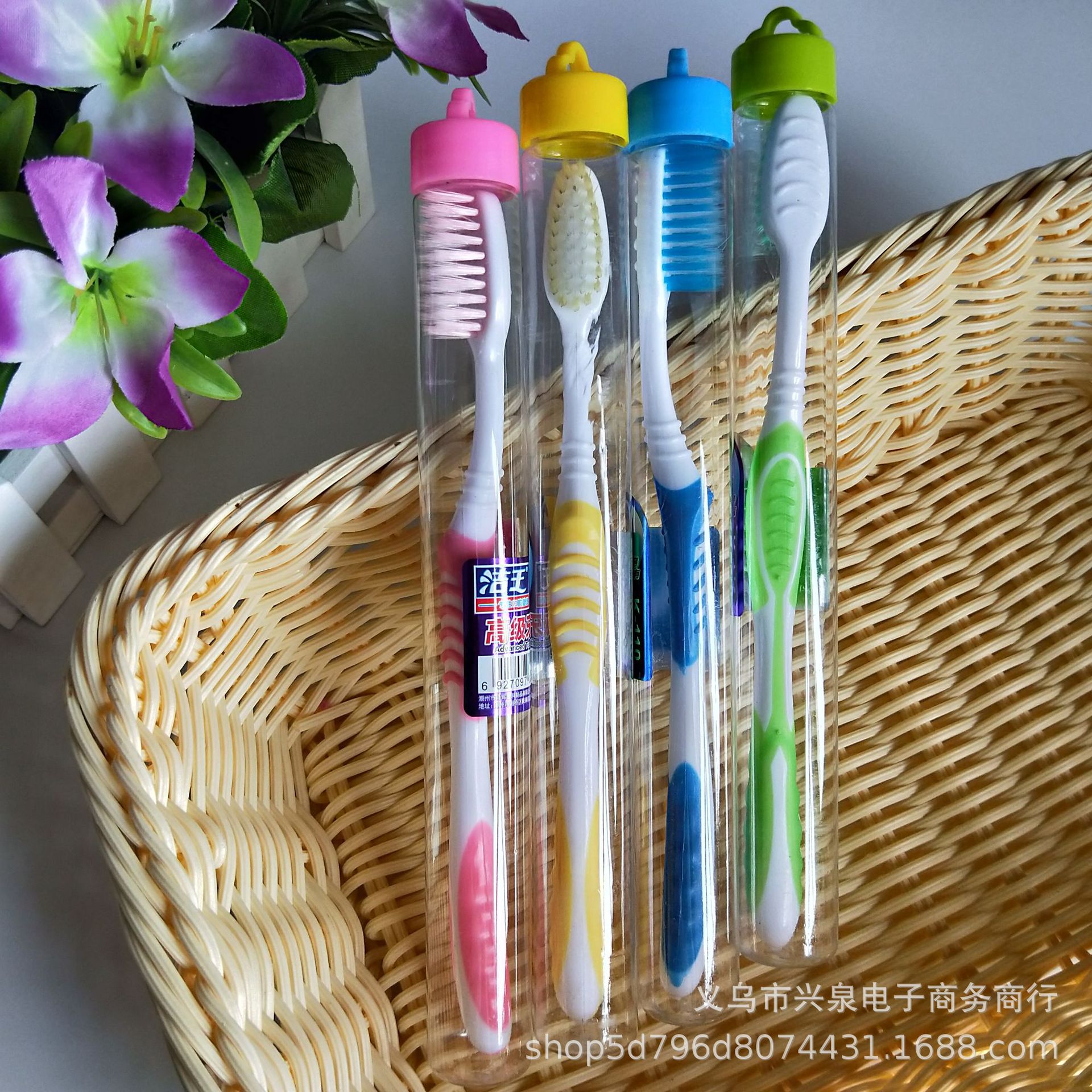 【 Zone 2-12 】K-110 Solid color bucket toothbrush, K-110 bucket Premium Toothbrush, Soft Bristle toothbrush, 1 yuan or 2 yuan supply pic 2