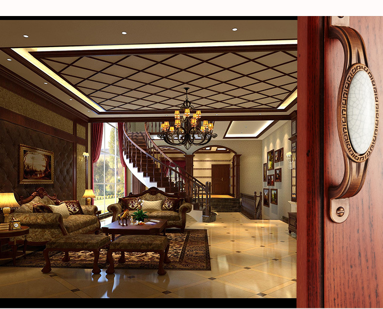 欧卡丽抽屉门窗橱柜锌合金复古拉手咖啡猫眼拉手黑棕玉石拉手详情33