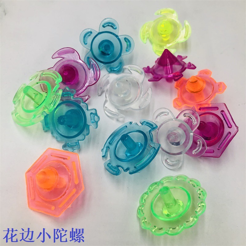 Small lace top, transparent hand-twisted top, plastic small top, colorful ground spin, kindergarten small gifts and prizes pic 17